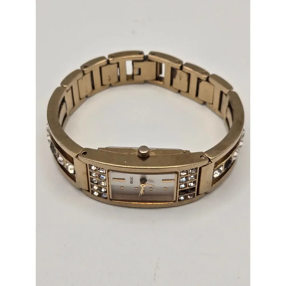 Relic by Fossil Gold Tone Crystal Quartz Watch ZR33790